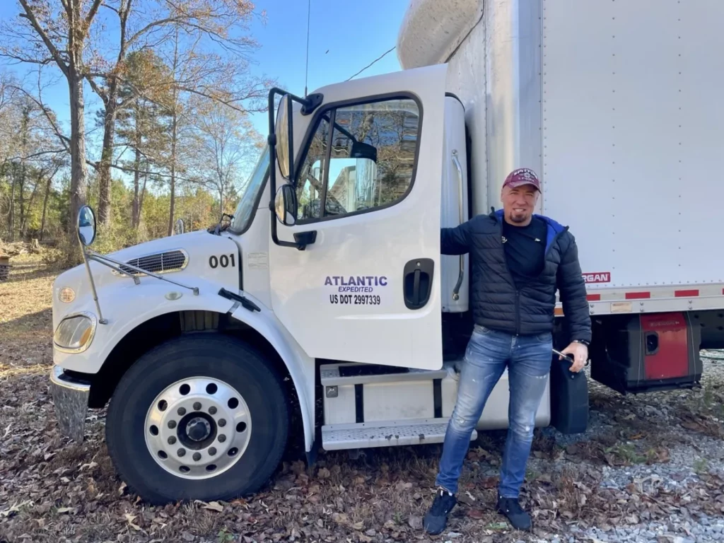 Atlantic Expedited driver Ross beside Atlantic box truck 001